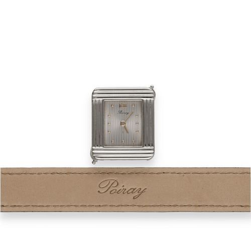 Montre Montre Poiray Femme "Ma Premiere" - Acier - Quartz - Cadran gris - Bracelet Lezard noir - 2015 58 Facettes FB10321