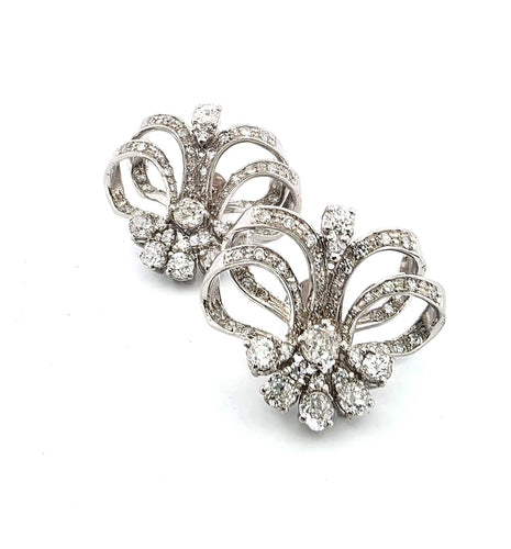 Boucles d'oreilles Boucles d'oreilles en platine avec diamants 58 Facettes