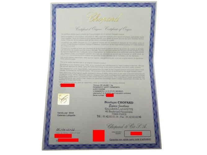 Collier collier CHOPARD happy  icons 79a611-0001 42cm or 3 diamants 58 Facettes 268630