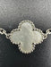 VAN CLEEF & ARPELS bracelet. "Alhambra Vintage" collection, 18K white gold and mother-of-pearl bracelet 58 Facettes