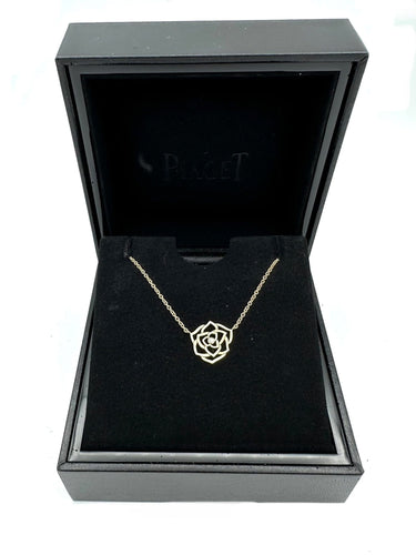 Collier PIAGET. Collection "Rose", collier or rose et diamant 58 Facettes