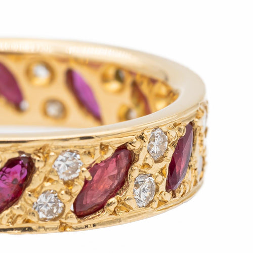 Bague 57 Bague Or jaune Grenat, Diamant 58 Facettes 2687555CN