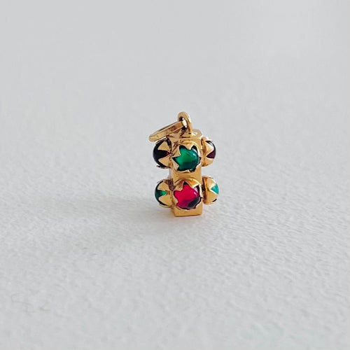 Pendentif Pendentif Breloque Vénitienne en or jaune émeraudes et rubis 58 Facettes