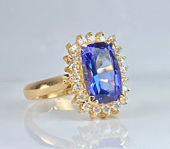 Bague 53 Bague tanzanite 3,50 carats diamants 58 Facettes AB527
