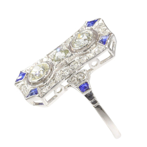 Bague 55 Héritage de demain : une bague de fiançailles en diamant Art déco des années 1920 58 Facettes 16342-0163