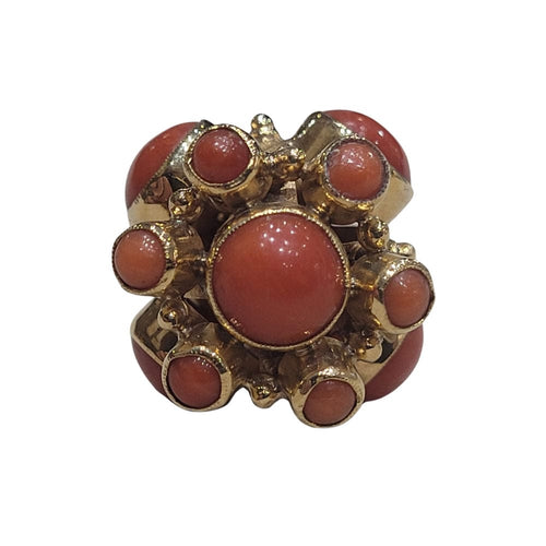 Pendentif Pendentif en or jaune 18 carats avec corail et perles Akoya 58 Facettes SREFCORPER