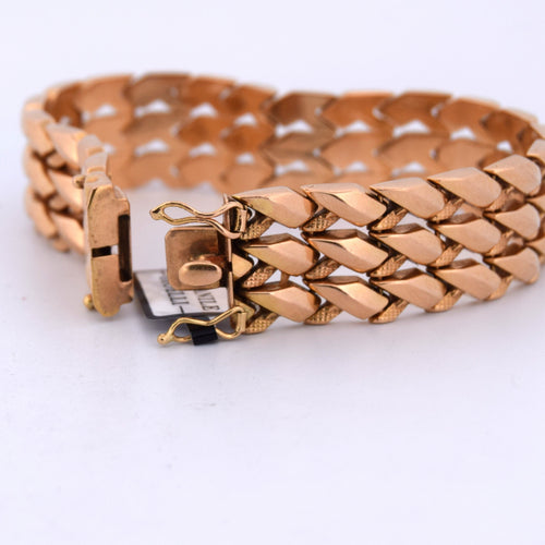 Bracelet BRACELET VINTAGE EN OR ROSE 18 KT 58 Facettes