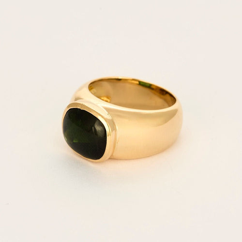 Bague 55 Bague en or jaune, tourmaline verte 58 Facettes CRE0100X4