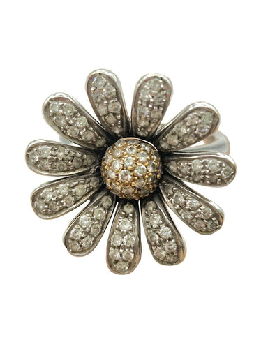 Bague Bague Fleur en or blanc et Diamants 58 Facettes