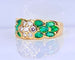 Bague 53 Bague jonc en or jaune, émeraudes navettes et diamants 58 Facettes AB576 bis