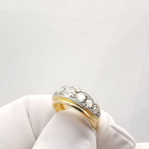 Bague Bague or platine diamants 58 Facettes