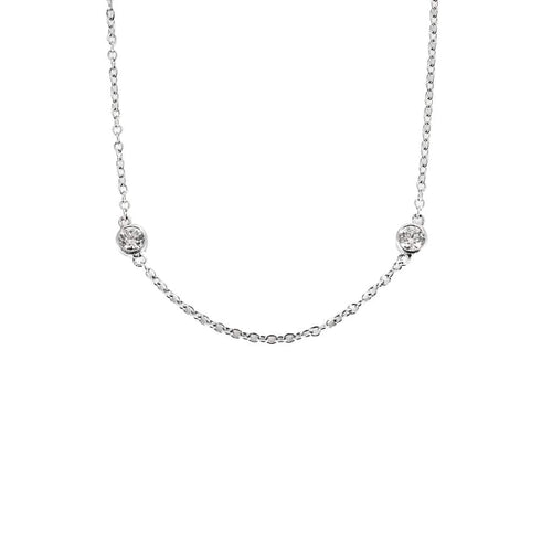 Collier Collier en or blanc et diamants 58 Facettes B240626