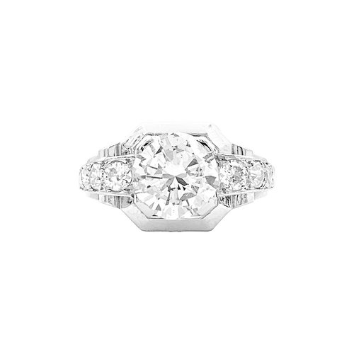 Bague 51 Bague ancienne Art Déco platine, diamants. 58 Facettes 34618