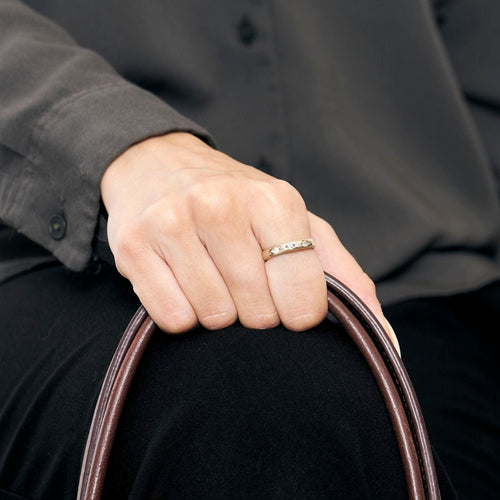 Bague Allliance en or gris 14K diamants 58 Facettes LAV16964