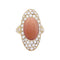 Bague 56 Bague, or jaune, corail peau d'ange et diamants 58 Facettes 33265