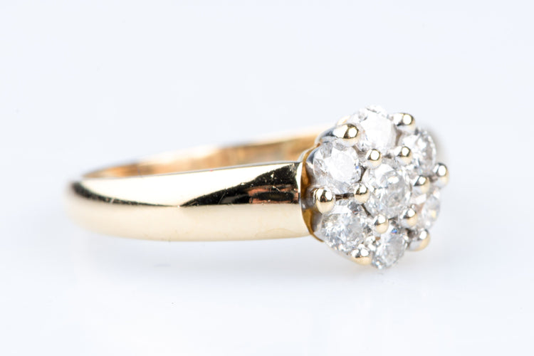 Bague 53 Bague Fleur en Or Jaune 18 Carats et Diamants 58 Facettes BGDIAMFLEUR-107