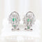 Boucles d'oreilles Boucles d'oreilles halo en or blanc 18k, émeraudes ovales et diamants 58 Facettes 125977F