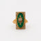 Bague 52 Bague Napoléon III Diamants Or Jaune Agate Verte 58 Facettes
