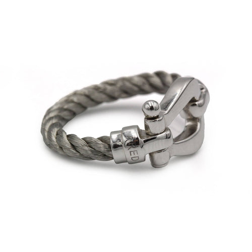 Bague 60 Bague Or & Câble Acier Force 10 - FRED 58 Facettes 250456R