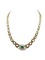 Collier Collier ras-de-cou en or jaune et blanc des années 1980, orné d'émeraudes et de diamants 58 Facettes