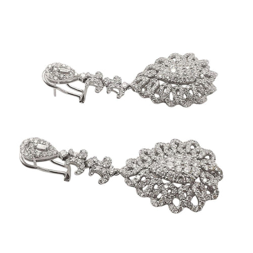 Boucles d'oreilles Boucles d'oreilles or blanc & diamants 58 Facettes