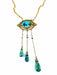 Collier Collier or jaune turquoises et perles fines, époque 1900 58 Facettes AB368