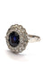 Bague Bague en platine avec saphir et diamants 58 Facettes