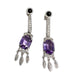 ART DECO STYLE EARRINGS in 18 KT GOLD with DIAMONDS, ONYX AND AMETHYST 58 Facettes Q17B