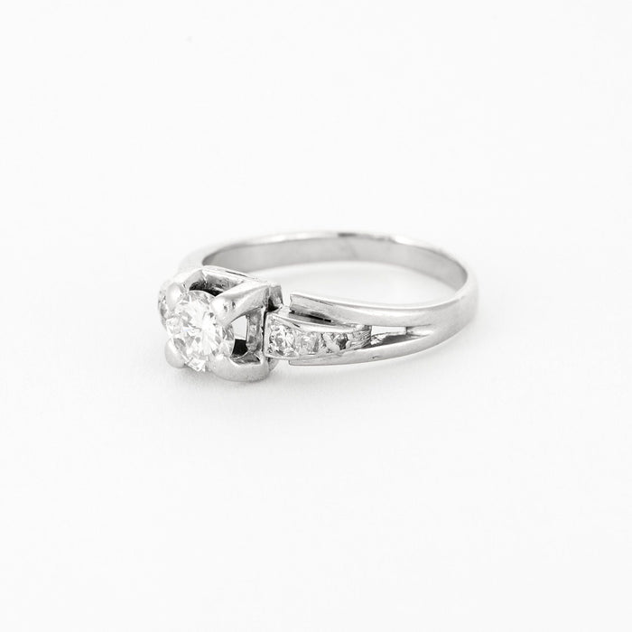 Solitaire or blanc platine diamants