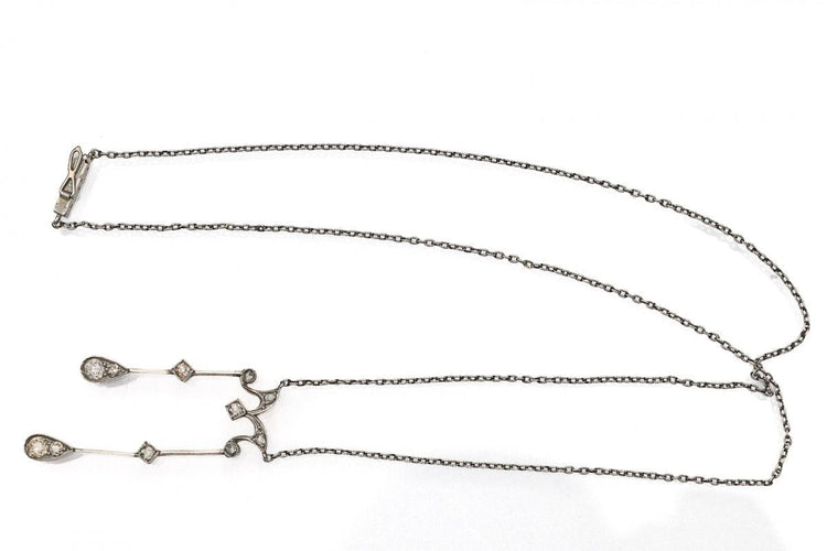 Collier Collier négligé en or, platine et diamants, fin du XIXe et XXe siècle 58 Facettes 11033