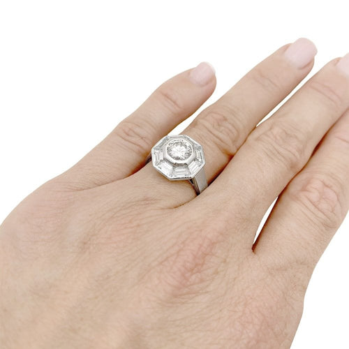 Bague 52 Bague MELLERIO, platine et diamants. 58 Facettes 35006