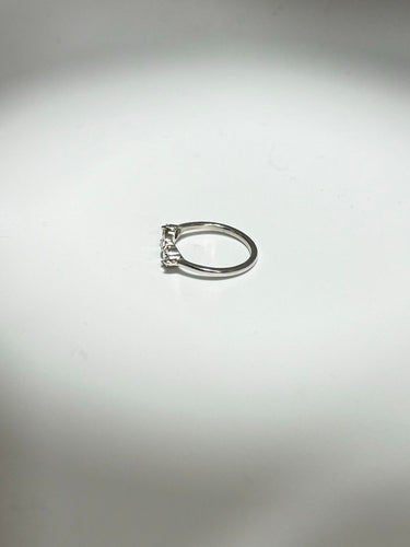 Bague or blanc trilogie diamants