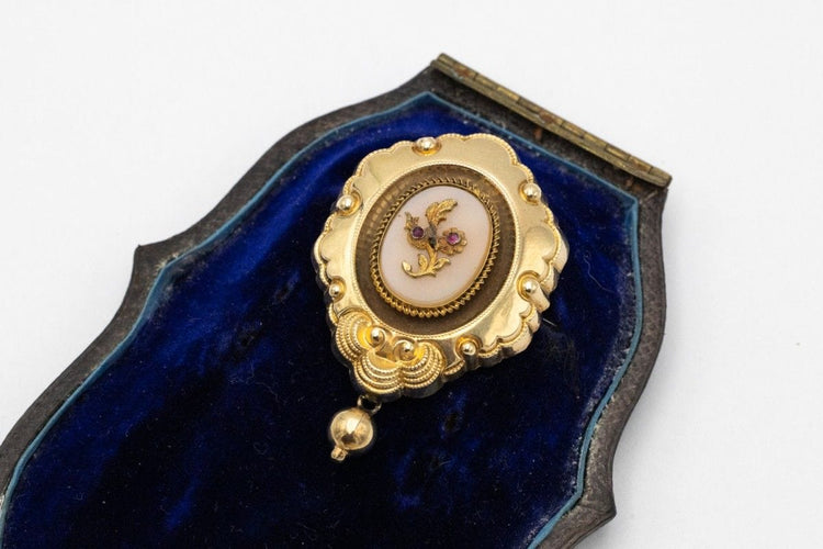 Broche Broche Biedermeier antique des années 1840 58 Facettes 9528C