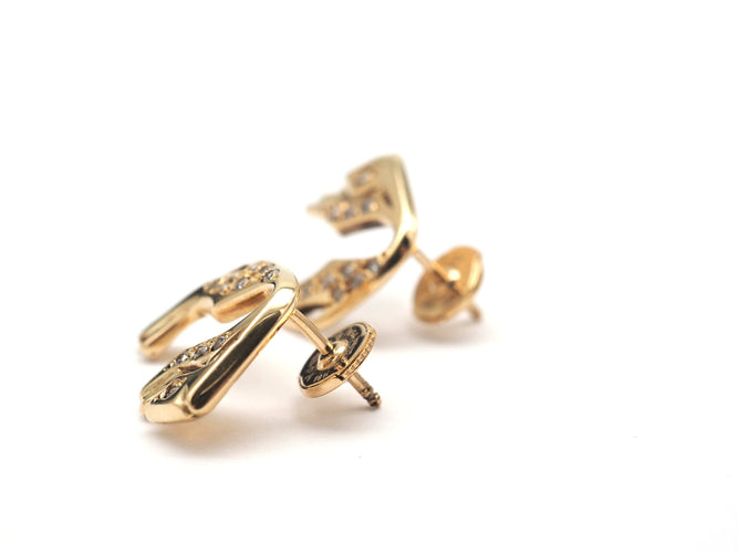 Boucles d'oreilles Boucles d'oreilles panthère or jaune et diamants 58 Facettes