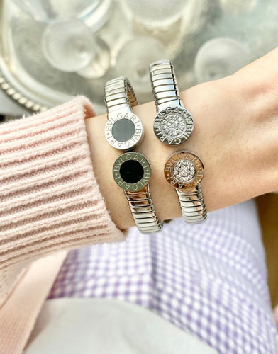 Bracelet Bracelet BVLGARI en acier et diamants 58 Facettes