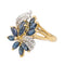 Bague Or jaune, Or blanc Saphir, Diamant