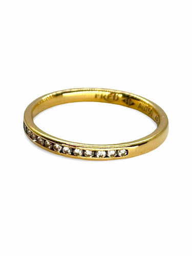 Bague 48 Demi-alliance FRED or jaune et diamants 0,21 ct 58 Facettes 1110