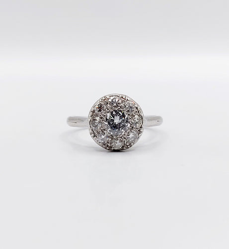 Bague 49 Bague marguerite art deco Platine et 0,65 carats diamant (circa 1940) cible 58 Facettes A06164