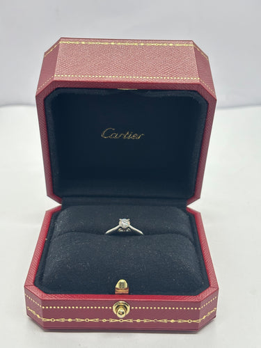 Bague 51 Solitaire 1895 en platine de Cartier 58 Facettes 1180