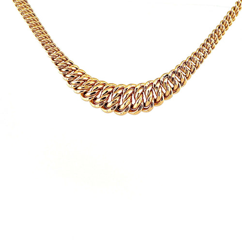 Collier maille américaine en chute or jaune 18 carats