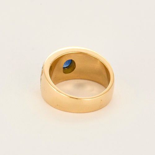 Bague 54,5 Bague en or jaune, saphir et diamants 58 Facettes ALB1953