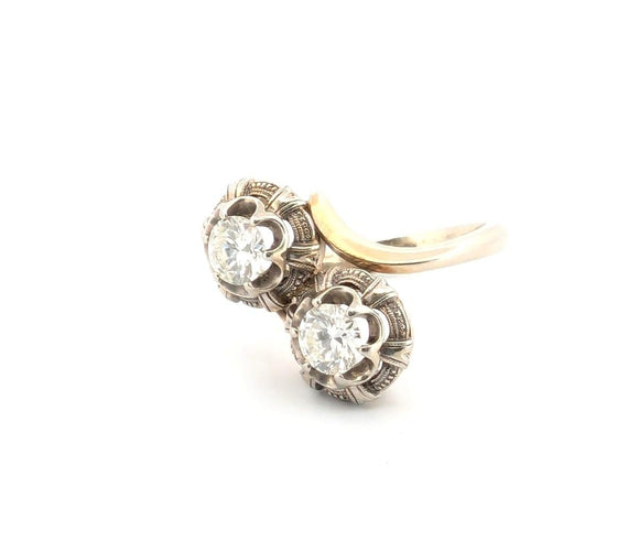 Bague 53 Bague en or jaune avec diamants 58 Facettes