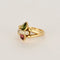 Bague 52.5 Bague or jaune, tourmaline rose et verte et diamants 58 Facettes AUX1017