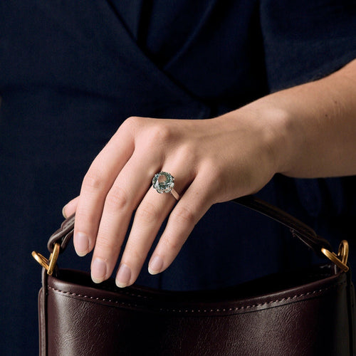 Bague 51 Bague Solitaire en or blanc et aigue-marine 58 Facettes ALB1856