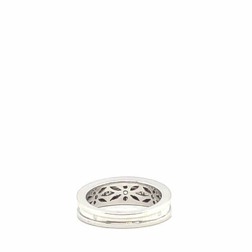 Bague 54 Bague en or blanc 18 carats sertie de diamants taille princesse et brillant 58 Facettes