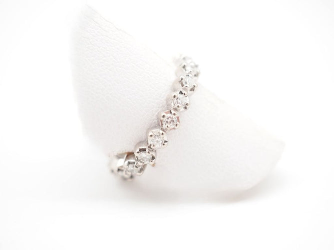 Bague 51.5 Alliance tour complet or blanc et diamants 58 Facettes