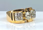 Bague 54 Bague Tank or jaune diamants 58 Facettes AB366