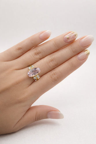 Bague 55 Bague en or jaune avec diamants et kunzite 58 Facettes 50337