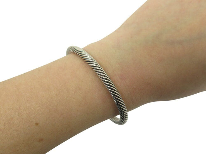 Bracelet bracelet DAVID YURMAN buckle classic cable 5mm en argent 925 or jaune 14k 58 Facettes 267212