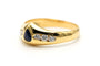 Bague 54 Bague contemporaine sertie d'un saphir et de diamants en or jaune 18 carats 58 Facettes 23173